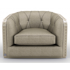 CHAIRS, Leather, Upholstered, Accent Deluxe Strobed in Moonlight Armchair
