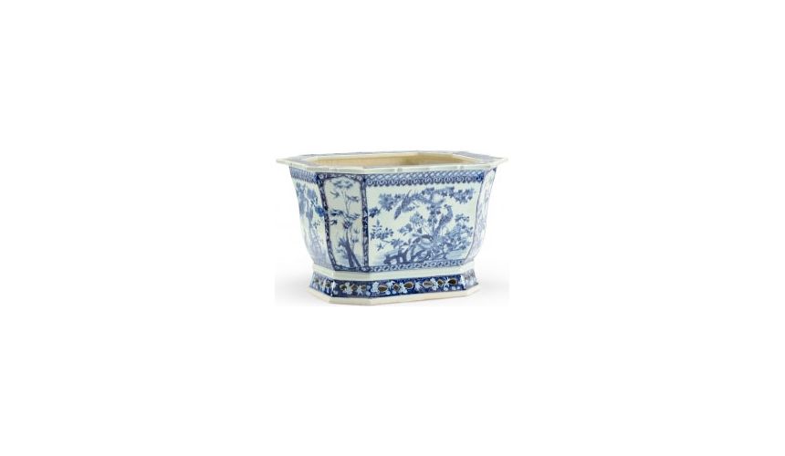 Decorative Accessories Blue Floral Planter
