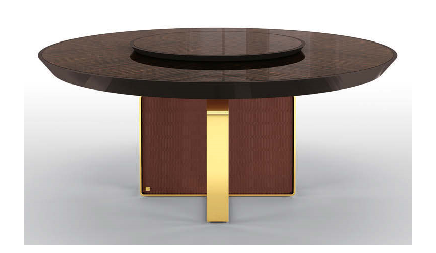 Dining Tables Deluxe and Rich Hearthstone Brown Round Dining Table