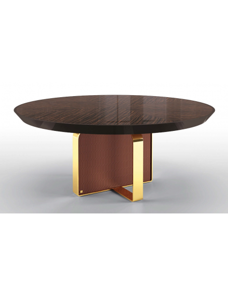 Deluxe and Rich Hearthstone Brown Round Dining Table