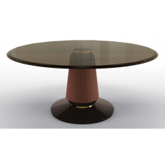 Dining Tables Deluxe Char Brown Round Dining Table