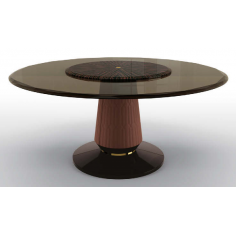 Dining Tables Deluxe Char Brown Round Dining Table 2