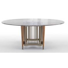 Dining Tables Contemporary Caged Clarity Round Dining Table 2