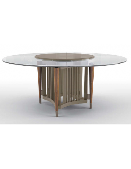 Contemporary Caged Clarity Round Dining Table