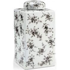Decorative Accessories Cuboidal Black n White Jar