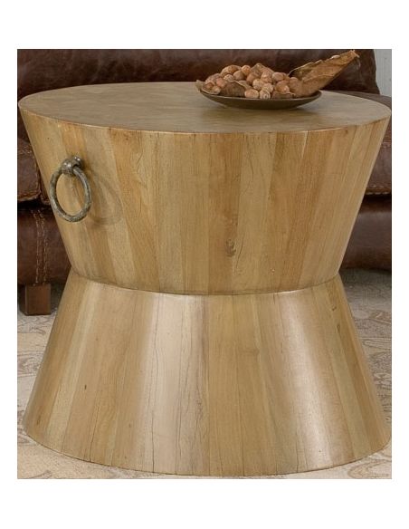 Round & Oval Side Tables Old Wood Hourglass Table