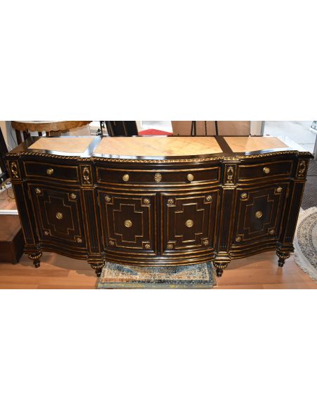 Breakfronts & China Cabinets High end dining room breakfront. Marble top