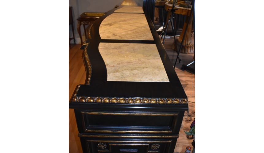 Breakfronts & China Cabinets High end dining room breakfront. Marble top