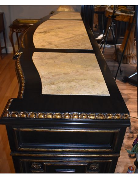 Breakfronts & China Cabinets High end dining room breakfront. Marble top