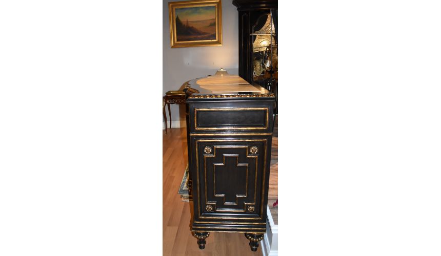 Breakfronts & China Cabinets High end dining room breakfront. Marble top