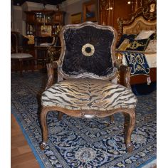 CHAIRS, Leather, Upholstered, Accent High style Tiger print chair. 230