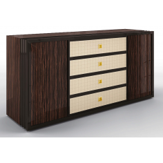 Breakfronts & China Cabinets Gorgeous Peruvian Coffee and Cream Sideboard