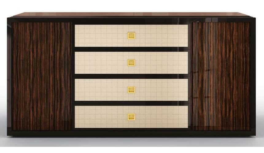 Breakfronts & China Cabinets Gorgeous Peruvian Coffee and Cream Sideboard