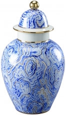 Decorative Accessories Small Marbelized Urn with A Lid