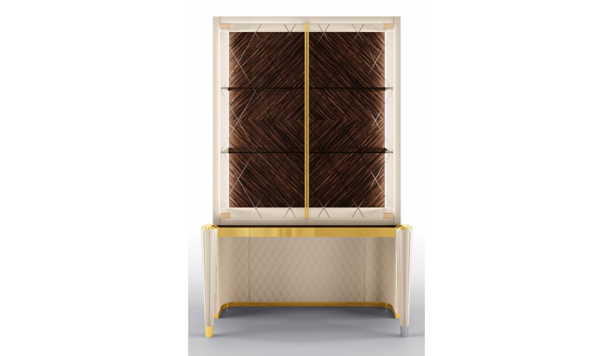 Display Cabinets and Armories High End Crossed Corners Display Cabinet