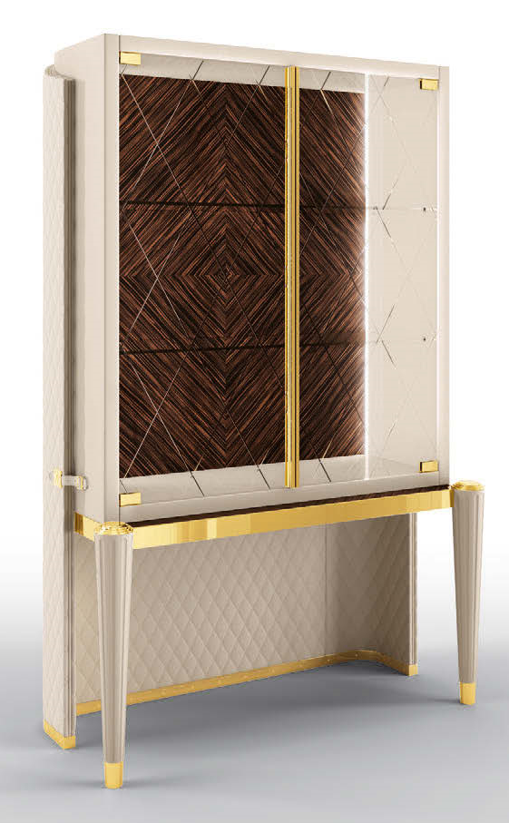 Display Cabinets and Armories High End Crossed Corners Display Cabinet