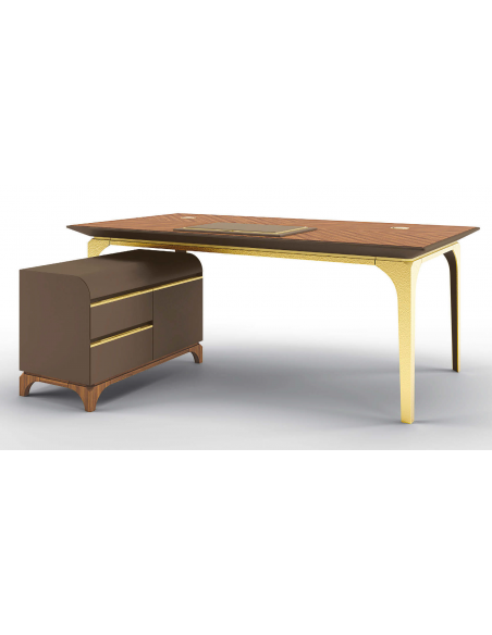 Sleek and Sophisticated Writer's Dream Square Desk + Return Desk