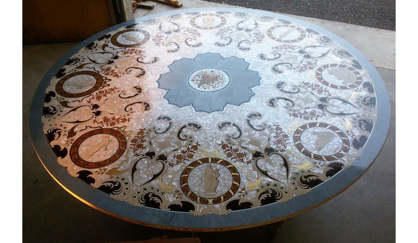 Dining Tables Luxury dining furniture. King Louis Collection Boulle marquetry work.
