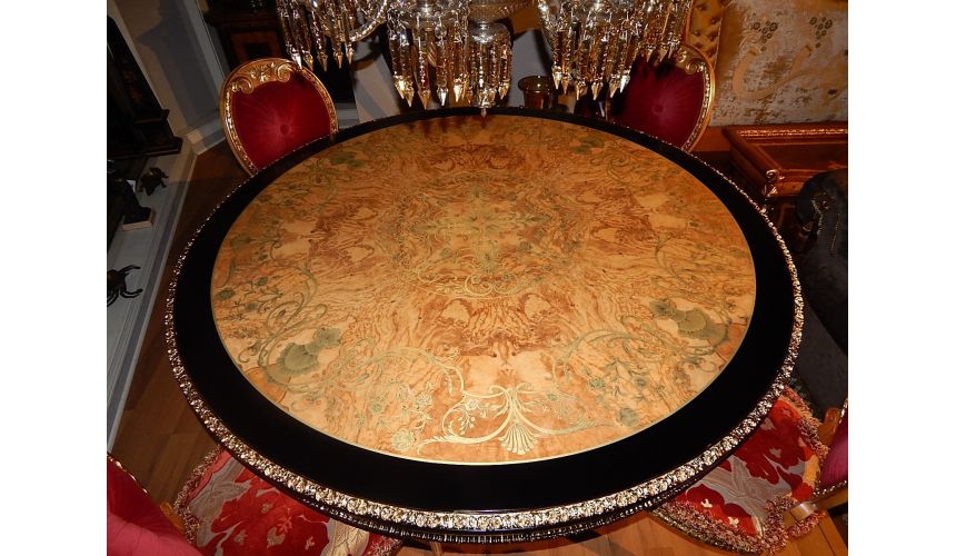 Dining Tables Luxury dining furniture. King Louis Collection Boulle marquetry work.
