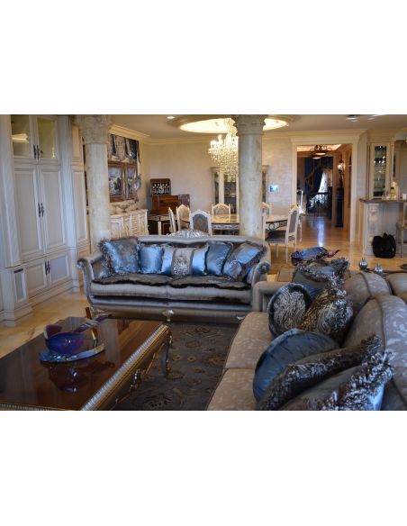 Luxury Leather & Upholstered Furniture Fine fabrics highlight this extraordinary hand made luxury sofa.