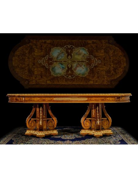 Dining Table with Detailed Images and Golden Patterns from our furniture showpiece collection. 7333