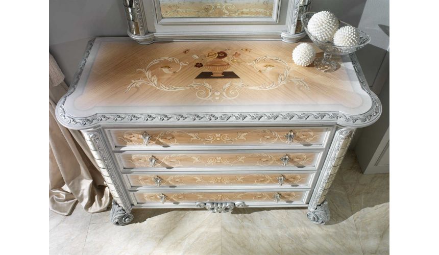 Furniture Masterpieces Venetian master bedroom set with Venetian etched mirror