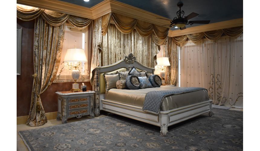 Furniture Masterpieces Venetian master bedroom set with Venetian etched mirror