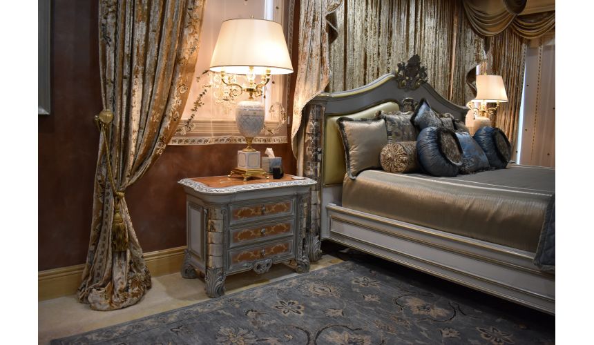 Furniture Masterpieces Venetian master bedroom set with Venetian etched mirror