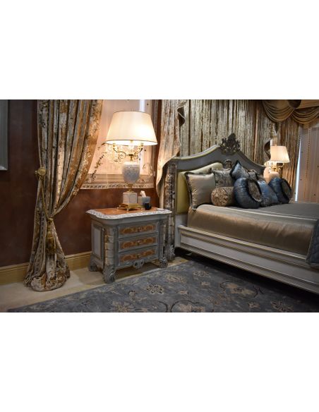 Furniture Masterpieces Venetian master bedroom set with Venetian etched mirror