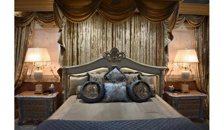 Furniture Masterpieces Venetian master bedroom set with Venetian etched mirror