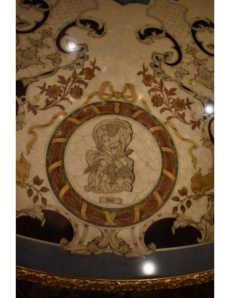 Dining Tables LUXURY FURNITURE CUSTOM MOTHER OF PEARL BOULLE ROUND DINING TABLE.