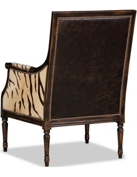 CHAIRS, Leather, Upholstered, Accent Luxurious Rustic Safari Accent Chair