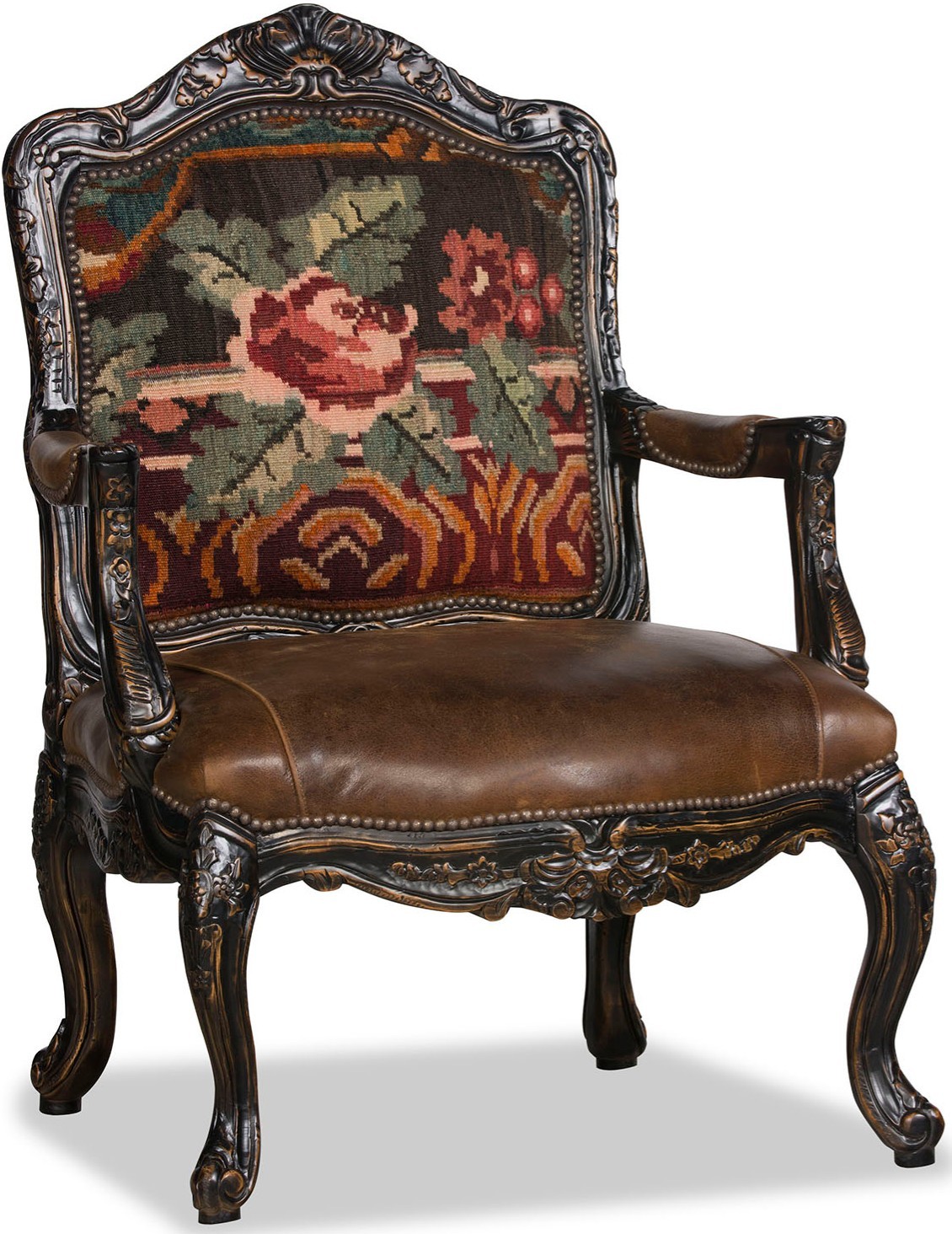 CHAIRS, Leather, Upholstered, Accent Beautiful Folks of Flowers Armchair