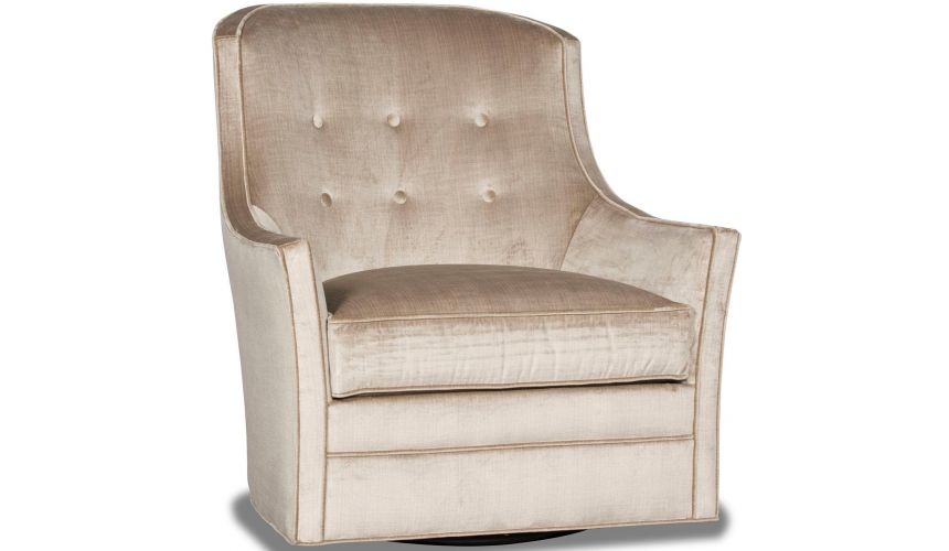 MOTION SEATING - Recliners, Swivels, Rockers Gorgeous Champagne Pop Swivel Armchair