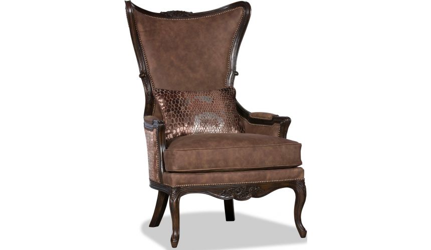 CHAIRS, Leather, Upholstered, Accent Gorgeous Forrest Brown Accent Chair