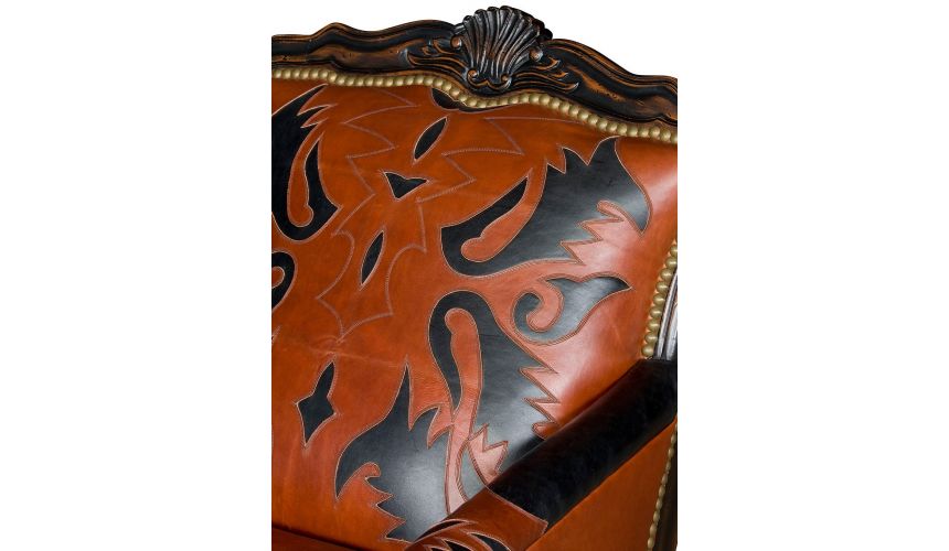 CHAIRS, Leather, Upholstered, Accent Luxurious Arresting Rust Armchair