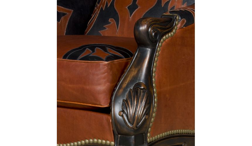 CHAIRS, Leather, Upholstered, Accent Luxurious Arresting Rust Armchair