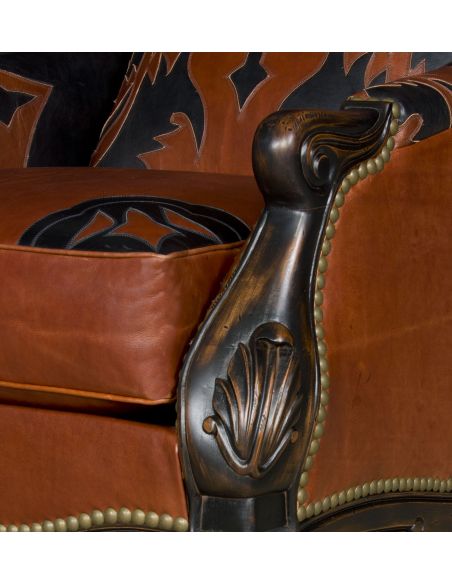 CHAIRS, Leather, Upholstered, Accent Luxurious Arresting Rust Armchair