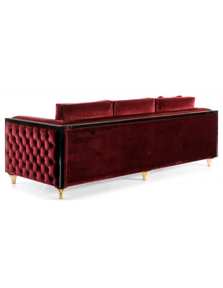SOFA, COUCH & LOVESEAT STONINGTON COLLECTION RED TUFTED SOFA