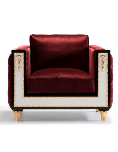 CHAIRS, Leather, Upholstered, Accent STONINGTON COLLECTION RED TUFTED CHAIR