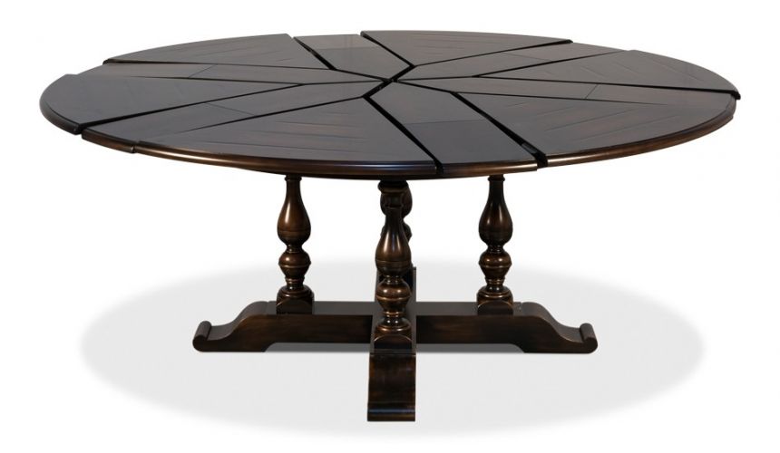 Dining Tables 100 inches open. Jupe table with self storing leaves, Dark walnut