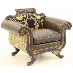 CHAIRS, Leather, Upholstered, Accent High End Jungle Darkness Accent Chair