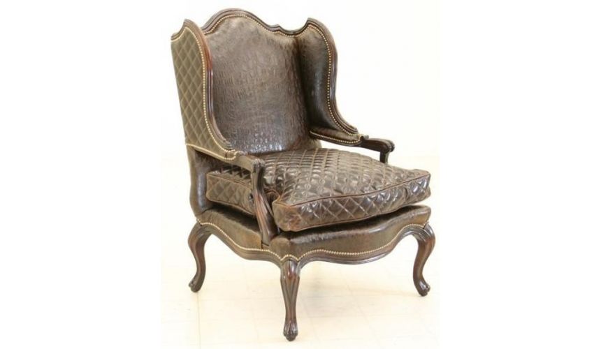 CHAIRS, Leather, Upholstered, Accent Luxurious Swamp Shadows Accent Chair