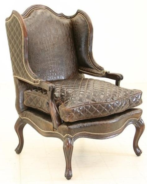CHAIRS, Leather, Upholstered, Accent Luxurious Swamp Shadows Accent Chair