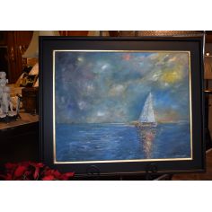 Original Oil Paintings By Artist: Anne-Marie Debuissert Confetti Sunset. Artist Anne-Marie Debuissert