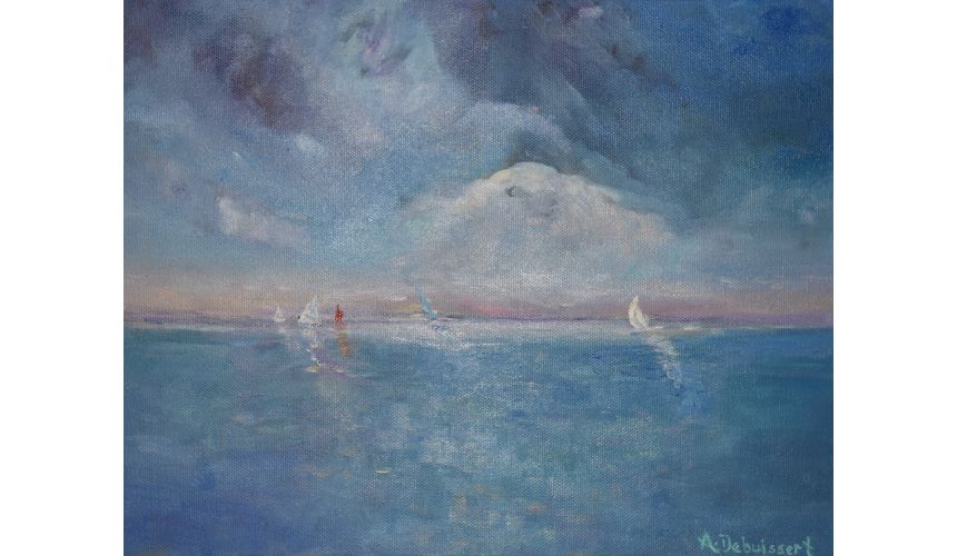 Original Oil Paintings By Artist: Anne-Marie Debuissert Sea-Breezing By Artist Anne-Marie Debuissert