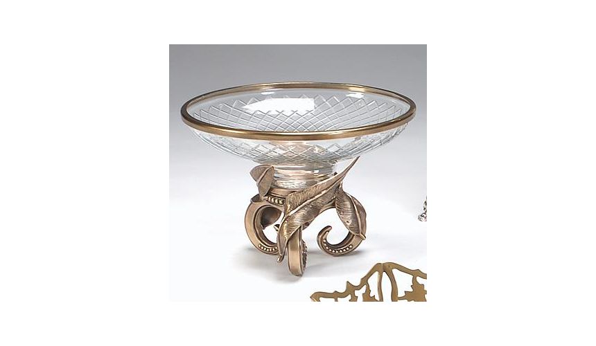 Decorative Accessories High Quality Furniture Cast Brass Leaves Bowl