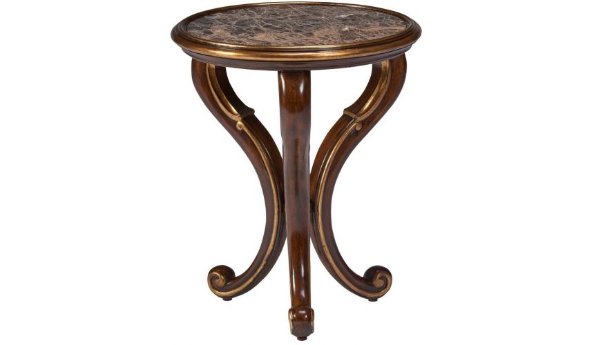 Round & Oval Side Tables Luxurious Molten Glazed Chairside Table