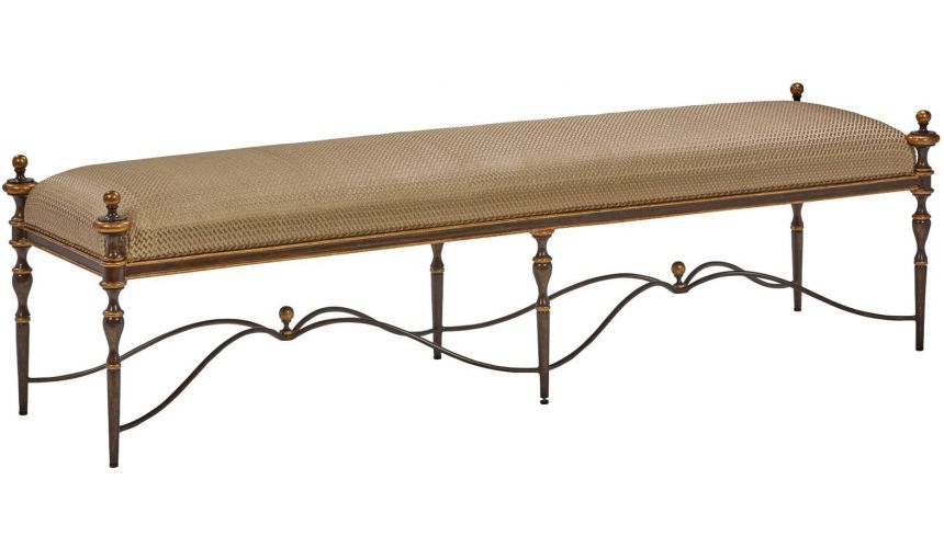 SETTEES, CHAISE, BENCHES Elegant Golden Honeycomb Bench