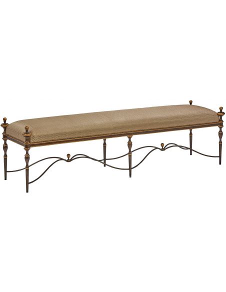 SETTEES, CHAISE, BENCHES Elegant Golden Honeycomb Bench